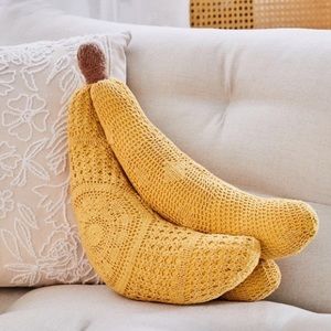 Urban outfitters banana crochet throw pillow